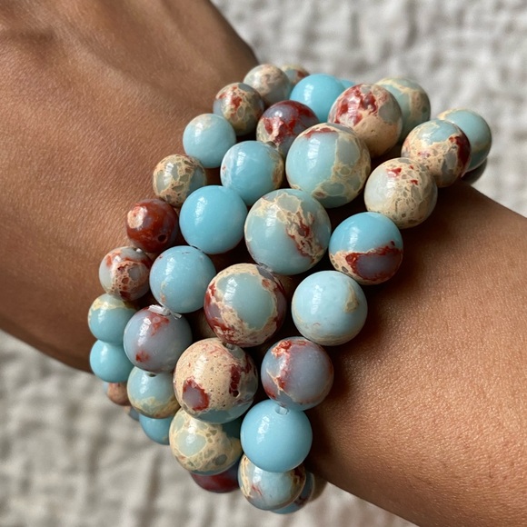 Imperial Jasper stretch bracelet 10mm - Picture 5 of 5